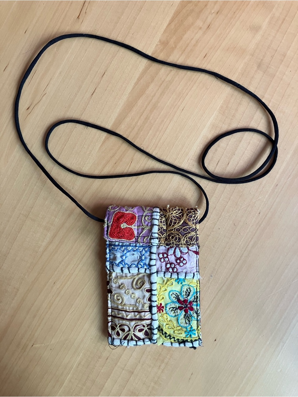 Patchwork Embroidered Crossbody Bag - Multicolor